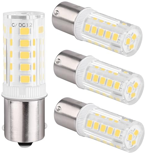 HRYSPN 4PCS Bombilla p21w led BA15s 1156 12V 24V, Blanco frío 6000K, para barco, RV, automóvil, Iluminación del paisaje