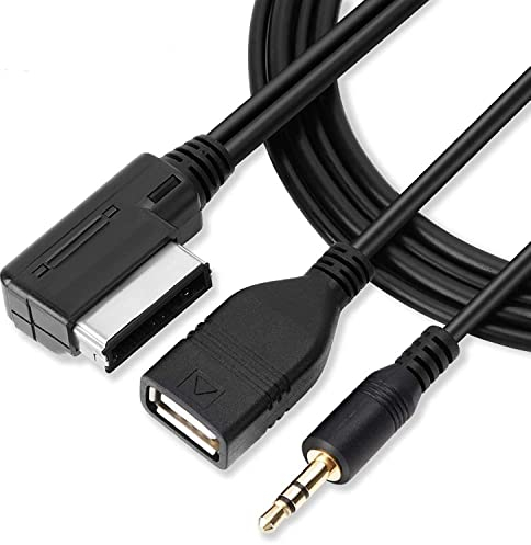MDI AMI MMI Music Interface USB + Aux Cable for A6L A8L Q7 A4L A5 A1, Haofy 3.5mm Audio & USB Socket AUX Adapter Cable/Adapter Scart-HDMI to Scart Cable