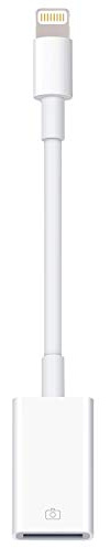 Lightning to USB Camera Adapter Lightning Female OTG Cable Adapter for Select iPhone,iPad Models Support Connect Camera, Card Reader, USB Flash Drive, MIDI Keyboard, White
