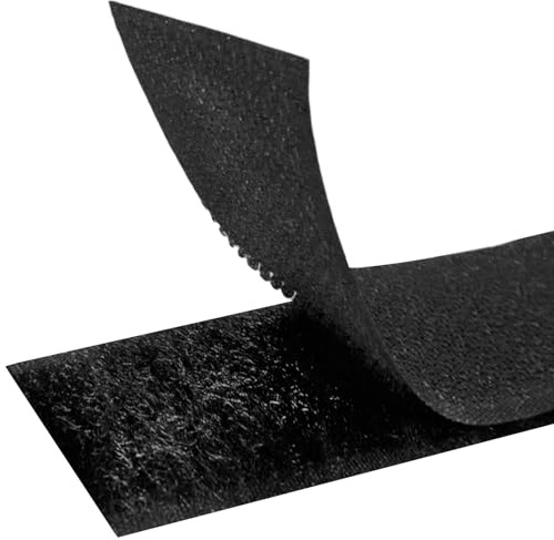 MARARDI Kardborreband [Svart] Kardborreband för sömnad dubbelsidig [25 meter x 40 mm] Hook and Loop [Ej limande] extra starka och hållbara ränder för kläder, pyssel, gör-det-själv