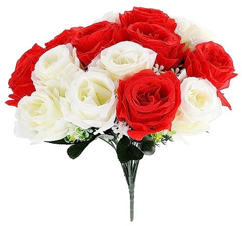 Yardenfun Bouquet Di Fiori Artificiali Per Cimitero Teste Di Stabilizzate e Decorazioni Commemorative Per Funerali e Cerimonie Fiori Di Resistenti Sbiadire Per e Ambienti Interni