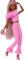 Barbie Deluxe Style-Puppe Nr. 4 mit Barbiecore-Outfit, rosa und braunen geflochtenen Zöpfchen, weichem rosafarbenem Oberteil mit pelzigem Kragen und passender Hose sowie Accessoires, HYV28