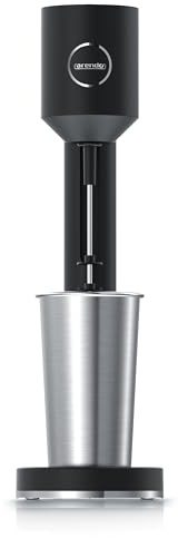 Arendo - Eiweiß Shaker - Protein Shaker Mixer - Metall Premium Eiweißshaker- 500 ml Edelstahl Becher - 22.000 U min - 2 Geschwindigkeitsstufen - Fitness Protein Drinks Smoothies Milchshakes