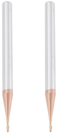 Briny River Fresa a sfera in carburo di tungsteno HRC55 rivestita in AlTiN, 2 pezzi, 1,0 mm, per incisione CNC