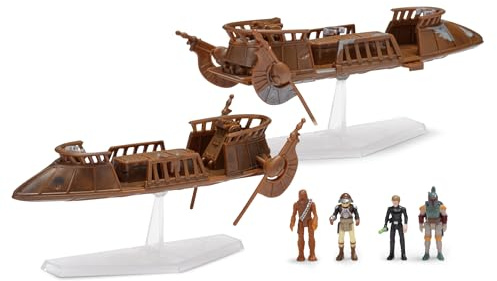 Star Wars Pack de Combat Micro Galaxy Squadron Clash at Carkoon - Deux véhicules de 7,5 cm avec Quatre Accessoires pour Micro-Figurines de 2,5 cm