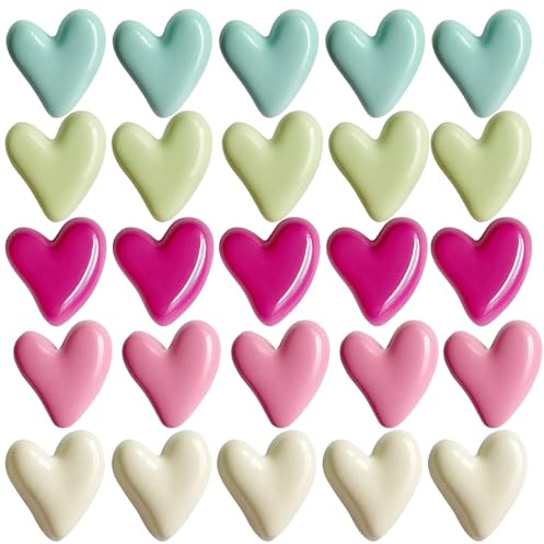 Cute Fridge Magnets, 30 Pcs Colorful Resin Magnets for Whiteboard and Refrigerator, Strong Magnetic Hold for Home Kitchen Office Decor, 22x20 Mm Pastel Shades Set