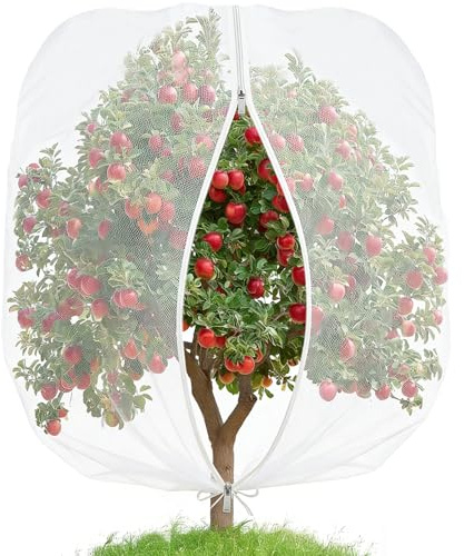 WEXFFU 183 X 215 Cm Rete Protezione Piante, Rete Per Albero Da Frutto, Rete Anti Insetti Per Giardino, Rete Per Alberi Da Frutto Con Cerniera E Cordoncino, Alberi Da Frutto, Verdura,Protezione Uccelli