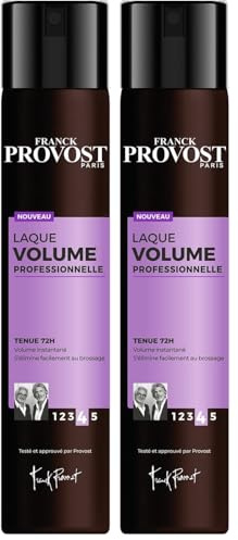 FRANCK PROVOST - Laque Volume Professionnelle - Tenue 72h - Volume Instantané - Fini Naturel Non Gras, Non Collant Et Sans Résidu - S'élimine Facilement Au Brossage - 300ml (Lot de 2)