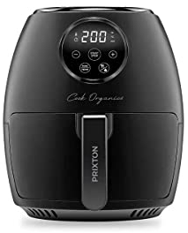 PRIXTON Cook Organics - Freidora sin Aceite de Aire Caliente/Air Fryer Capacidad 3,5 litros Pantalla LED Táctil Potencia 1300 W 10 Programas Predeterminados Tiempo y Temperatura Ajustables