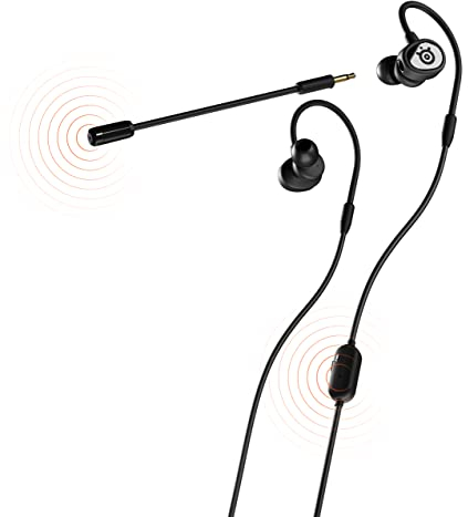 SteelSeries Tusq - In-Ear Mobile Gaming Headset – Dual Microphone With Detachable Boom Mic – Ergonomic Suspension Design Earphones – For Mobile