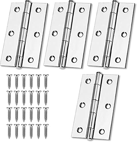 4 Pcs Bisagras De Acero Inoxidable, 75mm × 50mm, Pequeñas, Silenciosas