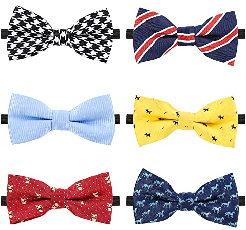 Hifot krawatte jungen kinder fliege set, pre-tied Verstellbare Kinderkrawatte 6 Stücke baby Fliege gebunden