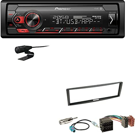 Pioneer MVH-S320BT 1-DIN Bluetooth Autoradio USB FLAC Spotify mit Einbauset passend für Renault Modus Grand Modus 2004-2012 schwarz