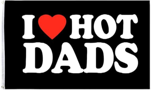 Happy Fathers Day Flag 3x5 Ft Large I Love Dads Flag with 2 Brass Grommets Party Birthday Celebration Garden Home Indoor Outdoor Decoration Fabric