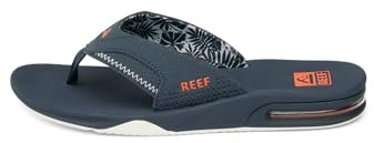 Reef Fanning Men's Flip Flops Navy Orange Tropic Water Friendly Sandals UK Size 9