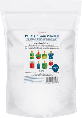 Materialix Poudre de cire de paraffine pour bougies - différentes tailles (2 kg) - Cire de bougie, sable de bougie, cire de bougie à couler