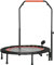 SPORTNOW 102 cm Fitness-Trampolin mit LCD-Monitor, Faltbar Mini-Trampolin für Erwachsene, Fitness-Rebounder mit 4-Fach Höhenverstellbarer Haltegriff, bis 100 kg