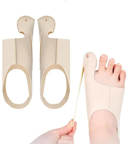 SHUOHONG 2 Pezzi Alluce Valgo Correttore, Tessuto Ultra Sottile Divaricatore, Tutore Alluce Valgo Si Adatta Alla Forma del Piede Unisex per Sneakers Scarpe Basse Tacco Alto (40-44, Color Pelle)