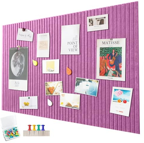 Tablón de anuncios de fieltro grande, autoadhesivo, 90 x 60 cm, tablero decorativo de fieltro, 0,9 cm de grosor, pizarra plegable para fotos, tableros de notas, tableros de anuncios, decoración de