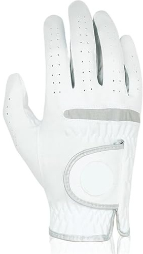 YUSUZH Herrgolfhandskar, 2 delar, ventilerande tyg, markör, utbytbar vit handske för vänster och höger hand (höger hand vit, storlek 23-M)