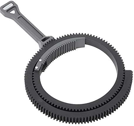 Rengue Anillo de Engranaje Extractor de Enfoque de Palanca de Enfoque de Seguimiento de Cámara DSLR con Cinturón Flexible de Módulo 0,8 para Lente de 46mm-110mm Negro Gris Azul (Grey)