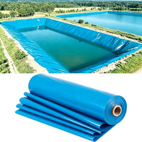 Ogenomtränglig dammliner 3x8m 4x6m 6x10m 8x12m 10x15m Slitstark blå HDPE-membran för fiskpooler Bäckar Fontäner och vatten Trädgårdsfunktioner(8x12m)