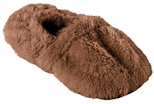 infactory Mikrowellen Socken: Aufwärmbare Flausch-Pantoffeln mit Traubenkern-Füllung, Größe 36-38 (Mikrowellen Socken Damen, Hausschuhe Mikrowelle, Frauen Geschenkideen)