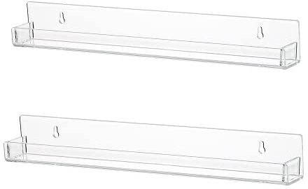 LikeU Lot de 2 étagères murales pour vernis à ongles en acrylique transparent avec inserts amovibles antidérapants à 2 niveaux pour 30 bouteilles