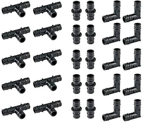 (Pack of 30) EFIELD 1/2 Poly PPSU Pex-a Expansion Fitting Bundle with Tees T, Elbows, Couplings 10 PCS each,(PPSU1960030)