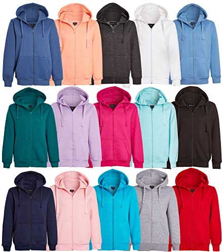 imporio 11® Women Ladies Plain Oversized Hoodie Top With Zip Hoodies Sweatshirt Top Jumper Fleece Jacket Hoodies UK 8-24