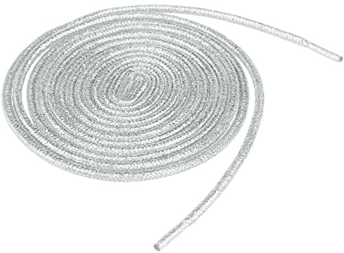 Allegra K Metallic Glitter Shiny Round Shoelace Sparkling Shimmery Sneakers Shoe Laces Strings for Boots 80cm/31.50 Silver