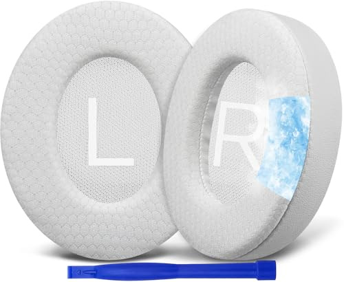 SOULWIT Cooling Gel Replacement Earpads for Bose 700 (NC700) Wireless Headphones, Ear Pads Cushions with Softer Leather, High-Density Noise Cancelling Foam, Added Thickness - White