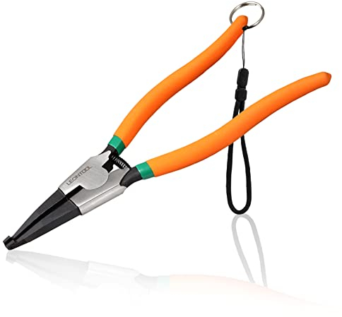LEONTOOL Pinze speciali per anelli di bloccaggio da 20,3 cm Pinze ad anello di fissaggio con anello e corda anti-perdita Pinze per l'apertura dell'anello a scatto piatte pinze