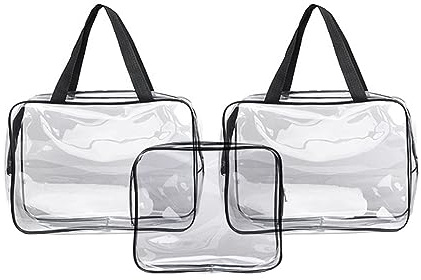 3 transparente Toilettenartikel Taschen, Reise Toilettenartikel Taschen, tragbare wasserdichte Kunststoff Make-up Taschen, verdickte Toilettenartikel Taschen passend für Reise Bäder, Fitnessstudios