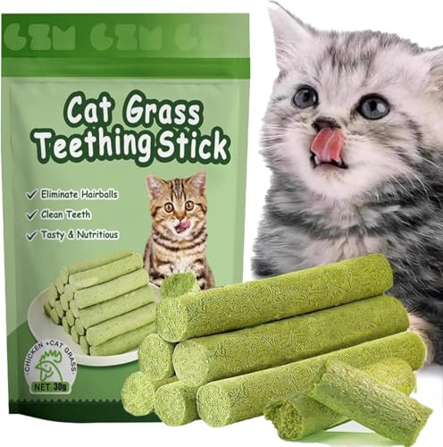 NSWXZDS 6Pcs Cat Toys Cats Grass Treat for Indoor Cat Edible Grass Kitten Toys Kitty Chew Grass Sticks for Teeth Kitten Snack
