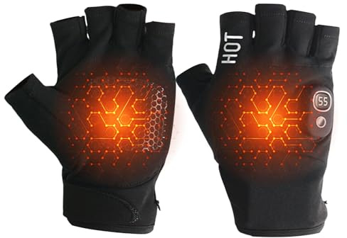 Mppchhn Guantes Calefactados USB Mitones - Guantes Eléctricos Calefactables,Control De Temperatura 3 Niveles para Cazar Hacer Senderismo Ciclismo Motociclismo Acampar Al Aire Libre