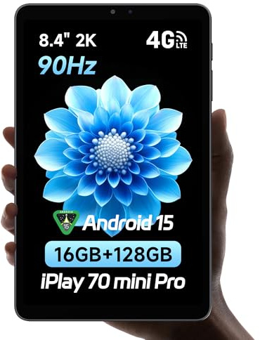 ALLDOCUBE iPlay 70 Mini Pro - Tablette 8 Pouces, 8,4 Écran, 1920X1200, 90Hz, MT8791, 16Go+128Go, 6050mAh, WiFi 6/4G LTE/GPS/Déblocage Facial, Mini Tablette Android 15