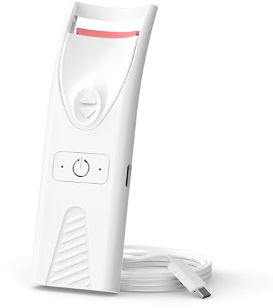 Smiling Shark Piegaciglia Riscaldato, Piegaciglia Elettrico con 55°C Costante, 24H di Lunga Durata & Riscaldamento Rapido in 15s, Mini Piegaciglia Ricaricabile Apto para Todo Tipo de Pestañas