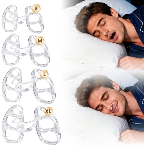 4 Pairs Dilatateur Nasal Dispositif,Ecarteur Nasal Anti Ronflement efficace puissant,dispositifs anti-ronflement Pour Respiration Sommeil,Réduit les Ronflements,4 Tailles