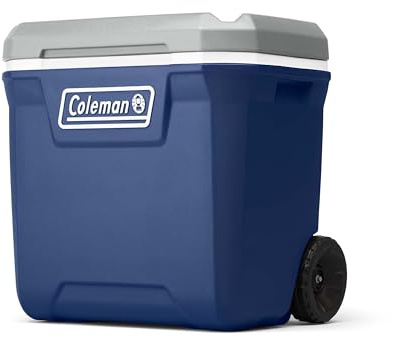 Coleman Classic Series Insulated Portable Rolling Cooler with Wheels, Leak-Resistant Outdoor Hard Cooler Keeps Ice up to 5 Days, 65-Quart