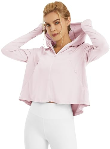 G4Free Veste de protection UV SPF 50+ à manches longues pour femme - Séchage rapide - Pour la course à pied, la pêche, rose, Taille S