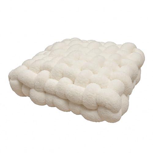 PTKG Kissen Deko Kuschelkissen Plüsch-Knoten-Ball-Kissen Geknotetes Kissen Knot Kopfkissen Dekokissen flauschig Zierkissen geflochten für Sofa, Bett, dekorativ,F,40×40×12CM