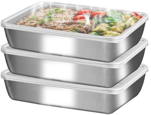 GIUOIDUO stainless steelFood Storage Containers setsstorage box with lidfreezer FrozenKitchen tray with lidOven plateSide dish plate Freezer & Dishwasher Safe
