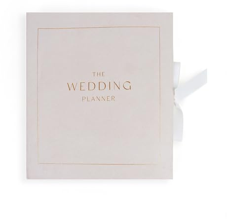 Myga Luxurious Wedding Planner - Ultimate UK Wedding Planner Book Organiser Notebook for Bride & Groom to Plan Guest List, Budget, Venue, Dress Code, Contacts, Notes & Details - 144 Pages, Pearl White