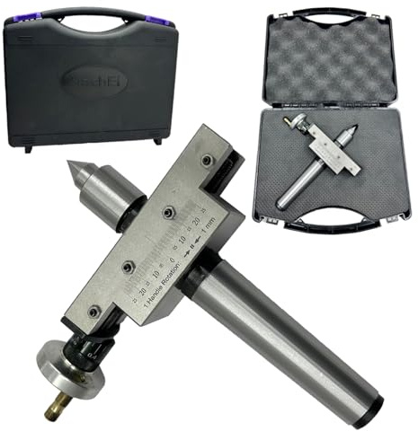 MachEl Taper Turning Attachment with Live Revolving Center for Lathe Machines – Precision Tool for Taper Turning, Comes with Plastic Case and Working Video (Morse Taper 3MT)