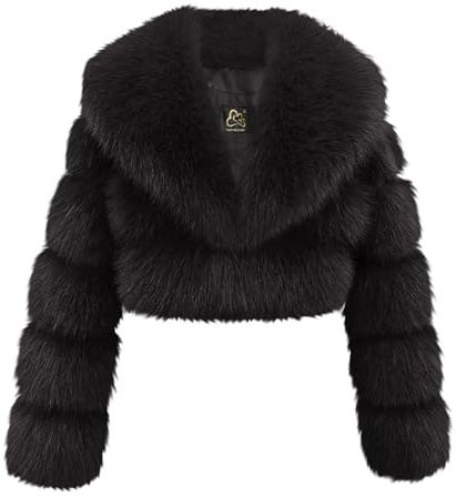 Elegante cappotto in pelliccia sintetica da donna crop giacca invernale soffice pelliccia patchwork cappotto cappotto pelliccia risvolto giacca corta giacca in pelliccia sintetica calda giacca