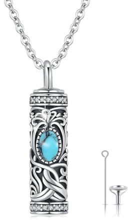 Livets träd urna halsband för aska sterlingsilver livets träd kremering smycken minnessmycken present för kvinnor män cylinder urna halsband sterlingsilver, Groß, Sterlingsilver, Ingen ädelsten