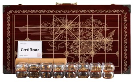 Scacchi cinesi (Xiangqi), Set da gioco viaggio con dama e giochi tavolo in cristallo tridimensionale Xiangqi 象棋