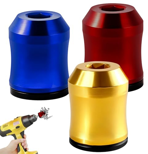 3Pcs Screwdriver Head Magnetic Ring, Screw Ring Set Removable Household Tool for Drills| Universal Bit Holder for Hex Screwdrivers & Power Bits | Alloy Screw Holder for DIY Repair