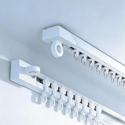 Rail de Rideau Auto-Adhésif pour Plafond Et Mur 1m 2m 3.0m 4m 5m Rail de Rideaux Plafond Adhesif Sans Percage pour Chambre Douche Placard Et Camping-Car(1m)